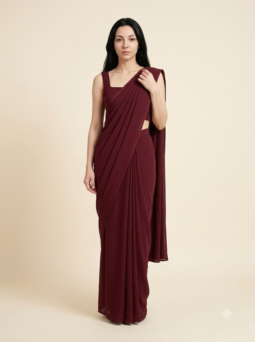 Pre drape saree Pleats Detail